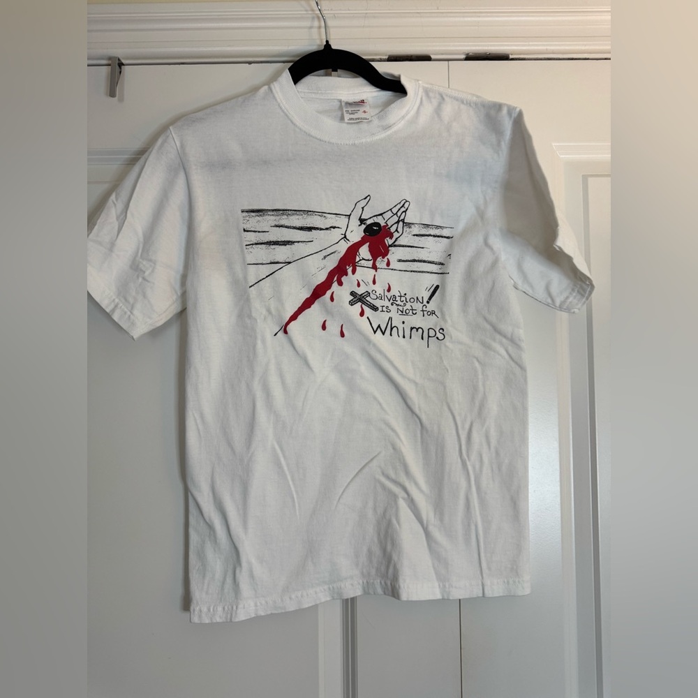 Jesus‎ Religious T-Shirt White Salvation Is Not For Whimps S